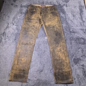 Ralph Lauren Purple Label Faux Vintage Leather 750 Cotton Jeans Womens 27* $890